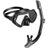 [아마존 핫딜] [아마존핫딜]OMORC Snorkel Set, Anti-Fog Snorkel Mask with Impact Resistant Panoramic Tempered Glass, Free Breathing Anti-Leak Dry Top Snorkel, Professional Snorkeling Set for Adult Youth