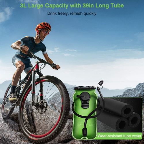  [아마존베스트]Homitt 3L Hydration Bladder, BPA Free Military Class Water Reservoir,Leakproof Hydration Bladder with Wide Opening Self-Locking Valve for Hiking Walking Biking Climbing Cycling Run