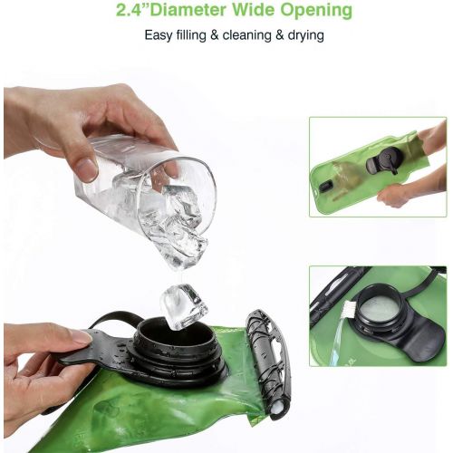  [아마존베스트]Homitt 3L Hydration Bladder, BPA Free Military Class Water Reservoir,Leakproof Hydration Bladder with Wide Opening Self-Locking Valve for Hiking Walking Biking Climbing Cycling Run