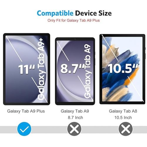  OMOTON Screen Protector for Samsung Galaxy Tab A9 Plus 5G Tablet, [2 Pack] /Case Friendly/Alignment Frame/Tempered Glass (11 Inch, 2023 Released), Not for Tab A9