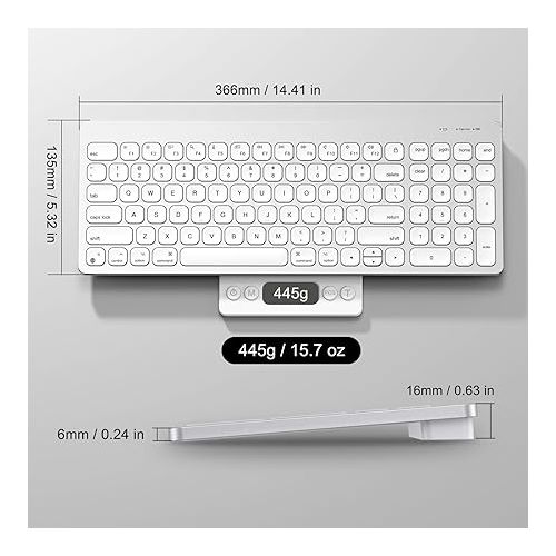  OMOTON Bluetooth Keyboard for Mac, Sleek Design, Quiet Typing, Wireless Keyboard with Numeric Keypad for MacBook Pro/Air, iMac, iMac Pro, Mac Mini, Mac Pro Laptop and PC (Silver)