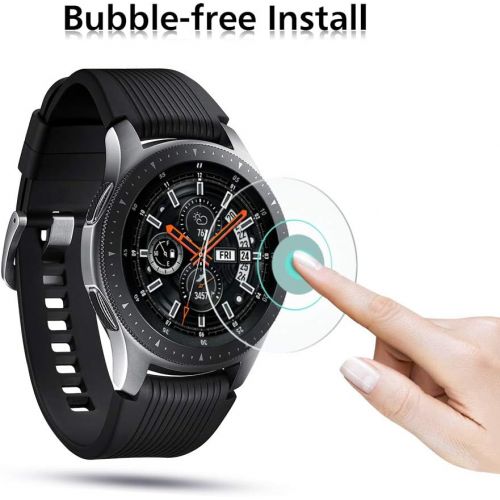  [아마존베스트]OMOTON Tempered Glass Screen Protector Compatible Samsung Gear S3 / Galaxy Watch 46mm [3 Pack]