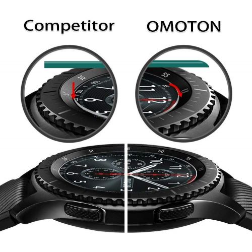  [아마존베스트]OMOTON Tempered Glass Screen Protector Compatible Samsung Gear S3 / Galaxy Watch 46mm [3 Pack]