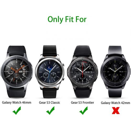  [아마존베스트]OMOTON Tempered Glass Screen Protector Compatible Samsung Gear S3 / Galaxy Watch 46mm [3 Pack]