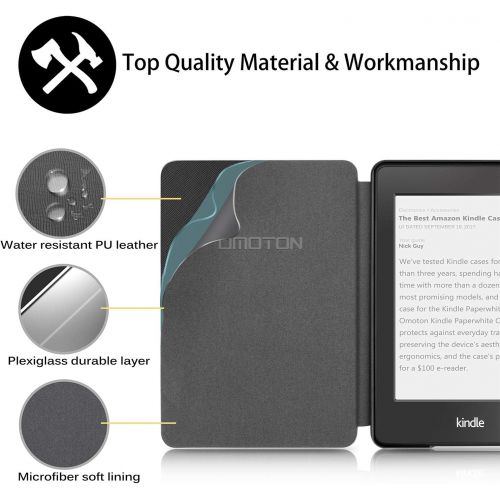  [아마존베스트]OMOTON Kindle Paperwhite Case (10th Generation-2018), Smart Shell Cover with Auto Sleep Wake Feature for Kindle Paperwhite 10th Gen 2018 Released,Black