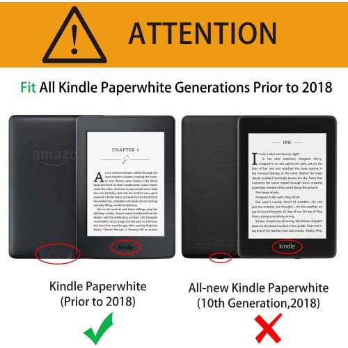  [아마존베스트]OMOTON Kindle Paperwhite Case Cover - The Thinnest Lightest PU Leather Smart Cover Kindle Paperwhite fits All Paperwhite Generations Prior to 2018 (Will not fit All New Paperwhite