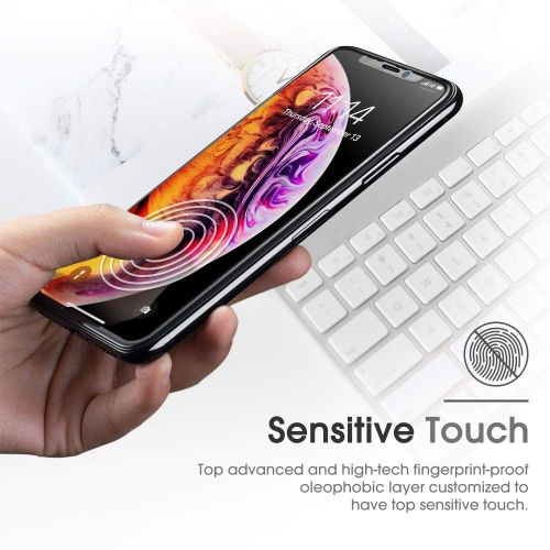  [아마존 핫딜]  [아마존핫딜]OMOTON [2 Stueck] Panzerglas Schutzfolie fuer iPhone XR (6.1 Zoll), mit Schablone, volle Bedeckung, Anti- Kratzer, Blaschenfrei, 9H Harte, HD-Klar, [3D Runde Kante]-Schwarz