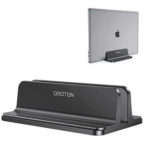  [아마존베스트]Vertical Laptop Stand [Adjustable Size], OMOTON Desktop Aluminum MacBook Stand with Adjustable Dock Size, Fits All MacBook, Surface, Chromebook and Gaming Laptops (Up to 17.3 inch)