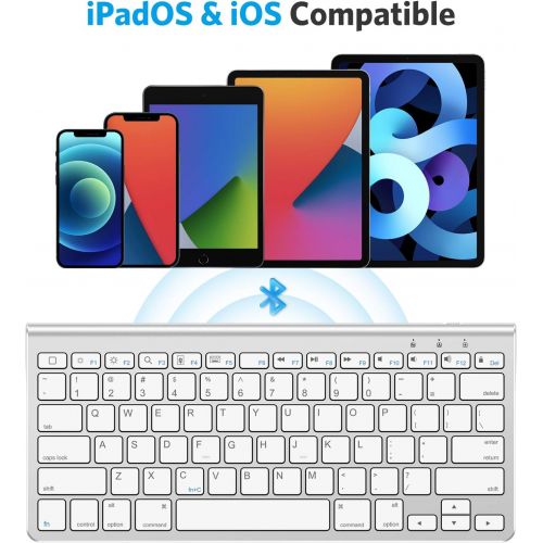  [아마존베스트]OMOTON iPad Keyboard with Sliding Stand, Ultra-Slim Bluetooth Keyboard for iPad Air 4th Generation 10.9, iPad 10.2(8th/ 7th Gen), iPad Mini, and More[Sliding Stand NOT for iPad Pro