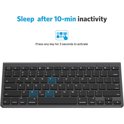  [아마존베스트]OMOTON iPad Keyboard with Sliding Stand, Ultra-Slim Bluetooth Keyboard for iPad Air 4th Generation 10.9, iPad 10.2(8th/ 7th Gen), iPad Mini, and More[Sliding Stand NOT for iPad Pro