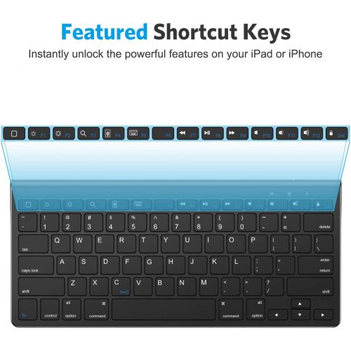  [아마존베스트]OMOTON iPad Keyboard with Sliding Stand, Ultra-Slim Bluetooth Keyboard for iPad Air 4th Generation 10.9, iPad 10.2(8th/ 7th Gen), iPad Mini, and More[Sliding Stand NOT for iPad Pro