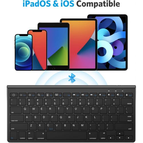  [아마존베스트]OMOTON iPad Keyboard with Sliding Stand, Ultra-Slim Bluetooth Keyboard for iPad Air 4th Generation 10.9, iPad 10.2(8th/ 7th Gen), iPad Mini, and More[Sliding Stand NOT for iPad Pro