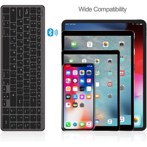  [아마존베스트]OMOTON iPad Keyboard with Numeric Keypad, Ultra Slim Wireless Bluetooth Keyboard for iPad Air 10.9/10.5, iPad Pro 12.9/11, iPad 8th 7th Gen 10.2, iPad 9.7, iPad Mini and More, Silv