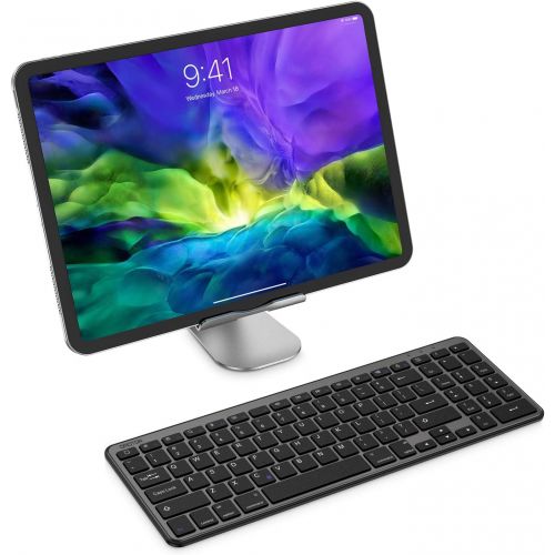  [아마존베스트]OMOTON iPad Keyboard with Numeric Keypad, Ultra Slim Wireless Bluetooth Keyboard for iPad Air 10.9/10.5, iPad Pro 12.9/11, iPad 8th 7th Gen 10.2, iPad 9.7, iPad Mini and More, Silv