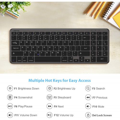  [아마존베스트]OMOTON iPad Keyboard with Numeric Keypad, Ultra Slim Wireless Bluetooth Keyboard for iPad Air 10.9/10.5, iPad Pro 12.9/11, iPad 8th 7th Gen 10.2, iPad 9.7, iPad Mini and More, Silv