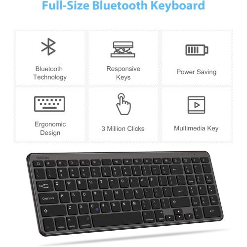  [아마존베스트]OMOTON iPad Keyboard with Numeric Keypad, Ultra Slim Wireless Bluetooth Keyboard for iPad Air 10.9/10.5, iPad Pro 12.9/11, iPad 8th 7th Gen 10.2, iPad 9.7, iPad Mini and More, Blac