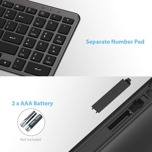  [아마존베스트]OMOTON iPad Keyboard with Numeric Keypad, Ultra Slim Wireless Bluetooth Keyboard for iPad Air 10.9/10.5, iPad Pro 12.9/11, iPad 8th 7th Gen 10.2, iPad 9.7, iPad Mini and More, Blac