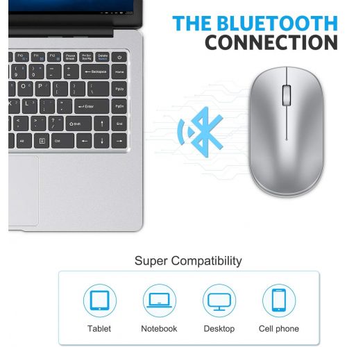  [아마존베스트]OMOTON Mouse for iPad and Phone (iPadOS 13 / iOS 13 and Above), Ultra-Thin Wireless Mouse Compatible with Computer, Laptop, PC, Notebook, and Mac Series, Silver