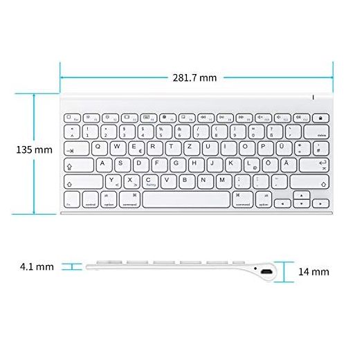  [아마존베스트]OMOTON aufladbare Bluetooth Tastatur fuer iPad, Tastatur Kabellos fuer iPad 10.2 (8. Generation) 2020/iPad 10.2 2019, iPad Air 4/3/2/1, iPad Pro 11/12.9 (2018/2020), iPad Mini, Weiss