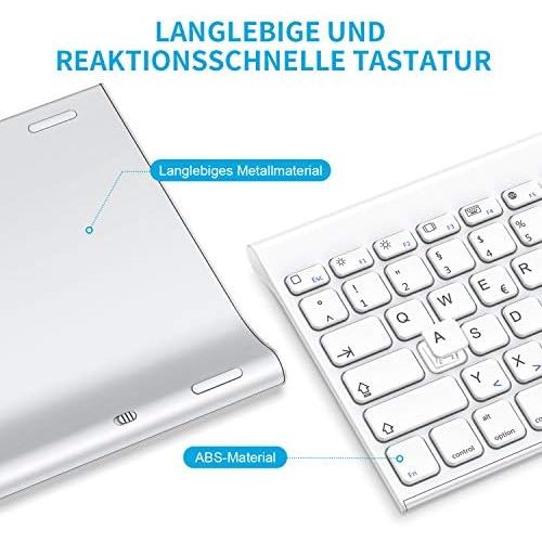  [아마존베스트]OMOTON aufladbare Bluetooth Tastatur fuer iPad, Tastatur Kabellos fuer iPad 10.2 (8. Generation) 2020/iPad 10.2 2019, iPad Air 4/3/2/1, iPad Pro 11/12.9 (2018/2020), iPad Mini, Weiss