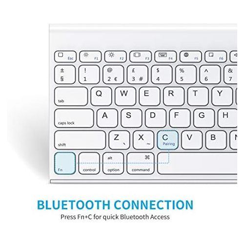  [아마존베스트]OMOTON aufladbare Bluetooth Tastatur fuer iPad, Tastatur Kabellos fuer iPad 10.2 (8. Generation) 2020/iPad 10.2 2019, iPad Air 4/3/2/1, iPad Pro 11/12.9 (2018/2020), iPad Mini, Weiss