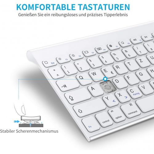  [아마존베스트]OMOTON aufladbare Bluetooth Tastatur fuer iPad, Tastatur Kabellos fuer iPad 10.2 (8. Generation) 2020/iPad 10.2 2019, iPad Air 4/3/2/1, iPad Pro 11/12.9 (2018/2020), iPad Mini, Weiss