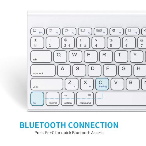  [아마존베스트]OMOTON aufladbare Bluetooth Tastatur fuer iPad, Tastatur Kabellos fuer iPad 10.2 (8. Generation) 2020/iPad 10.2 2019, iPad Air 4/3/2/1, iPad Pro 11/12.9 (2018/2020), iPad Mini, Weiss