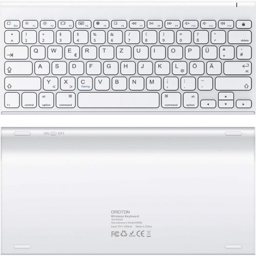  [아마존베스트]OMOTON aufladbare Bluetooth Tastatur fuer iPad, Tastatur Kabellos fuer iPad 10.2 (8. Generation) 2020/iPad 10.2 2019, iPad Air 4/3/2/1, iPad Pro 11/12.9 (2018/2020), iPad Mini, Weiss