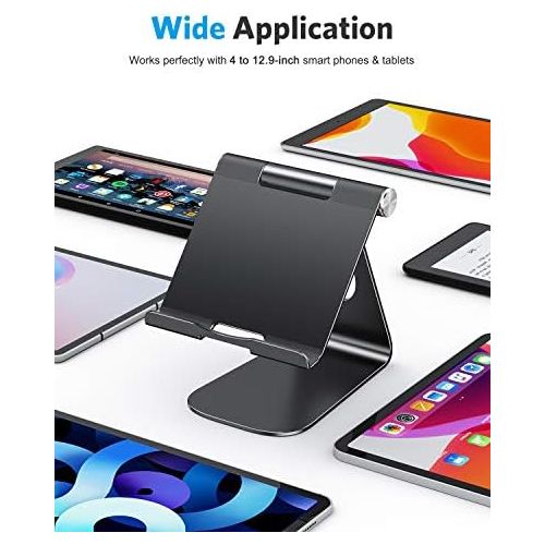  [아마존베스트]OMOTON Tablet stand, tablet stand, adjustable tablet holder for online classes/work, aluminium tablet holder compatible with iPad Air 4/Mini, iPad 10.2/9.7 and other tab up to 12.9