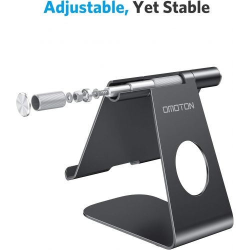  [아마존베스트]OMOTON Tablet stand, tablet stand, adjustable tablet holder for online classes/work, aluminium tablet holder compatible with iPad Air 4/Mini, iPad 10.2/9.7 and other tab up to 12.9