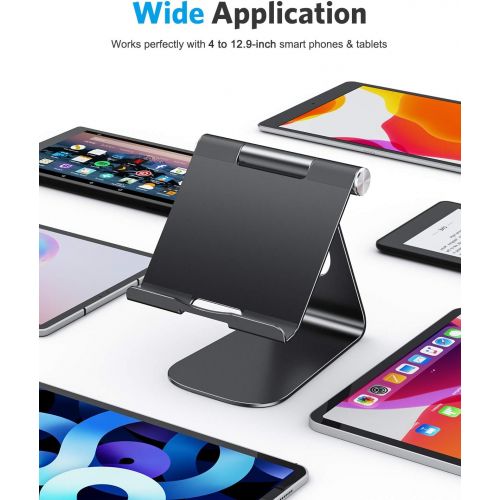  [아마존베스트]OMOTON Tablet stand, tablet stand, adjustable tablet holder for online classes/work, aluminium tablet holder compatible with iPad Air 4/Mini, iPad 10.2/9.7 and other tab up to 12.9