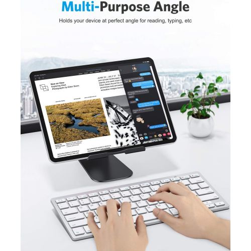  [아마존베스트]OMOTON Tablet stand, tablet stand, adjustable tablet holder for online classes/work, aluminium tablet holder compatible with iPad Air 4/Mini, iPad 10.2/9.7 and other tab up to 12.9