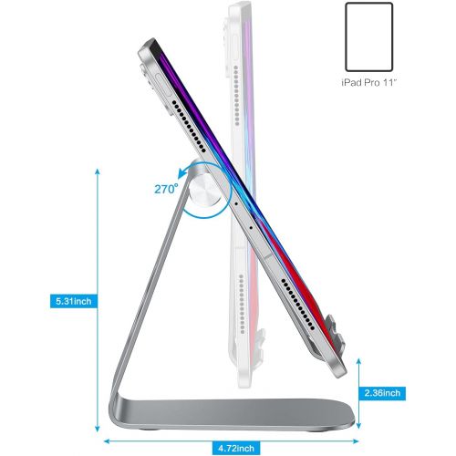  [아마존베스트]OMOTON Tablet stand, tablet stand, adjustable tablet holder for online classes/work, aluminium tablet holder compatible with iPad Air 4/Mini, iPad 10.2/9.7 and other tab up to 12.9