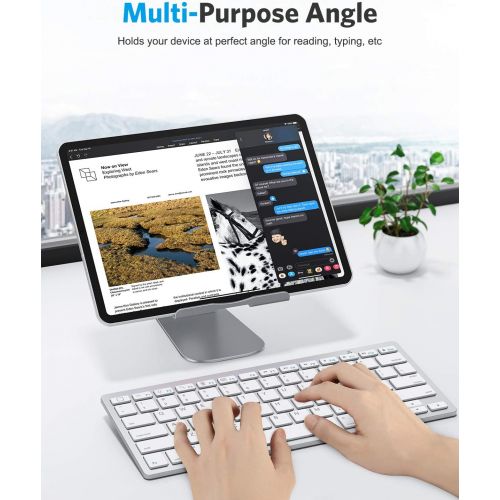  [아마존베스트]OMOTON Tablet stand, tablet stand, adjustable tablet holder for online classes/work, aluminium tablet holder compatible with iPad Air 4/Mini, iPad 10.2/9.7 and other tab up to 12.9