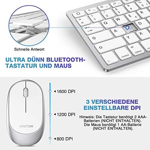  [아마존베스트]OMOTON Bluetooth Tastatur Maus Set fuer iPad 8 2020, iPad 10.2 Zoll (2019/2020), iPad 2018/2017,iPad 87/6/5/4,iPad Air3/ 2,iPad Pro 10.5,iPad Mini 5/4, iPad Pro 12.9 und iPhone, QWE