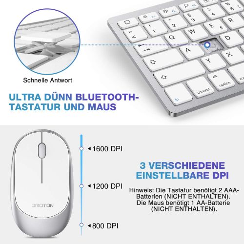  [아마존베스트]OMOTON Bluetooth Tastatur Maus Set fuer iPad 8 2020, iPad 10.2 Zoll (2019/2020), iPad 2018/2017,iPad 87/6/5/4,iPad Air3/ 2,iPad Pro 10.5,iPad Mini 5/4, iPad Pro 12.9 und iPhone, QWE