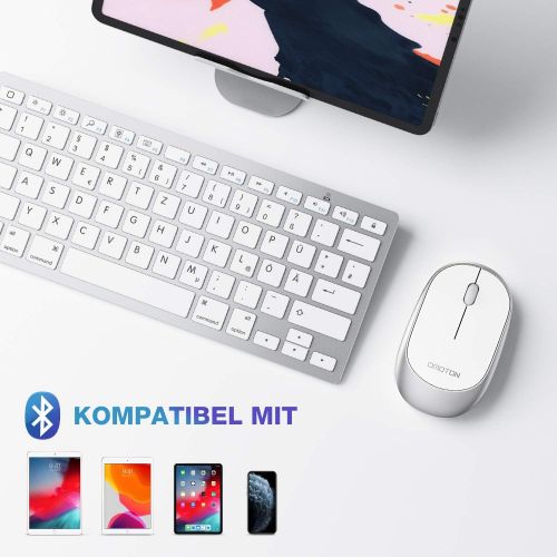  [아마존베스트]OMOTON Bluetooth Tastatur Maus Set fuer iPad 8 2020, iPad 10.2 Zoll (2019/2020), iPad 2018/2017,iPad 87/6/5/4,iPad Air3/ 2,iPad Pro 10.5,iPad Mini 5/4, iPad Pro 12.9 und iPhone, QWE