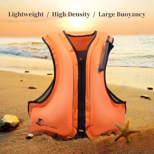  OMOUBOI Snorkel Vest Life Jacket Inflatable Kayak Life Vest for Adults and Youth 88-220 lbs Swimming Boating