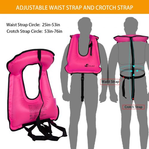  OMOUBOI Life Jacket Snorkel Vest Adult Inflatable Swim Snorkel Vest for Snorkeling, Suitable for 80-220lbs