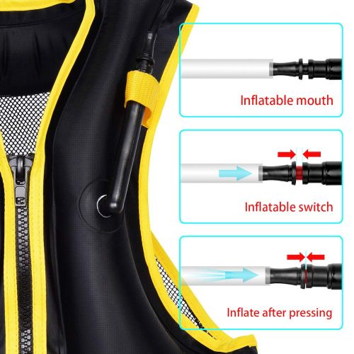  OMOUBOI Snorkel Vest Inflatable Snorkeling Vest for Men Women Large Snorkeling Life Vest