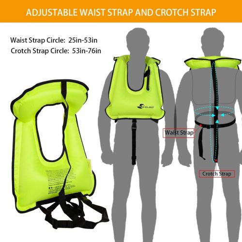  [아마존베스트]OMOUBOI Inflatable Snorkel Vest Adult for Men Women Large Snorkeling Life Vest for Diving Swimming Safety（Made in 2019）