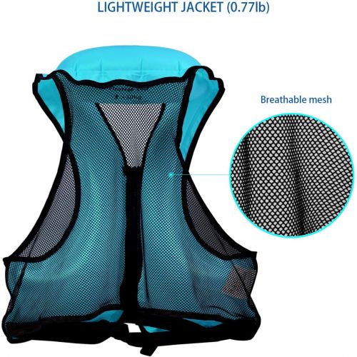  [아마존베스트]OMOUBOI Inflatable Snorkel Jacket Adult with Leg Straps for Men Women Snorkel Vest for Snorkeling Diving Swimming