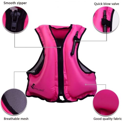  OMOUBOI LifeJackets SnorkelVestInflatable KayakLifeVest for Swimming Paddling Boating Adults Only 88-220 lbs