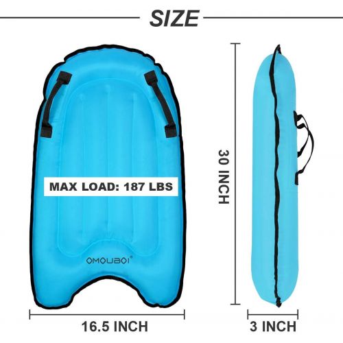  OMOUBOI Bodyboards Lightweight Soft Inflatable Bodyboard 30” Mini Surfboards for Kids Portable Boogie Boards for Surfing, Beginner Poolfloat of Swimming
