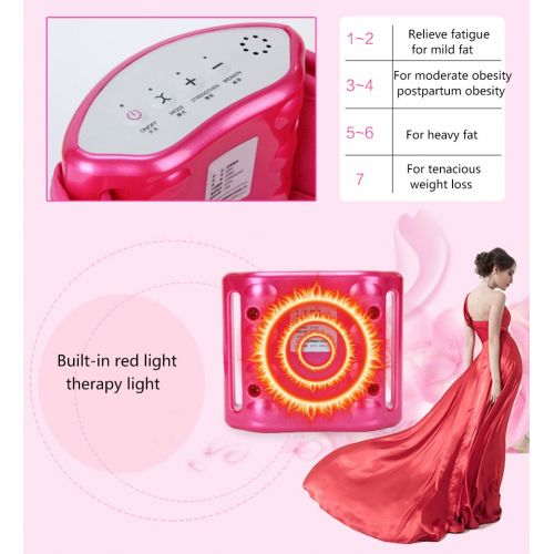  OMZBM Electric Vibrating Slimming Belt Massage Waist Exercise Slimming Leg Belly Arm Fat Burning Heating Abdomen Massager Waist Trimmer Belt,Pink