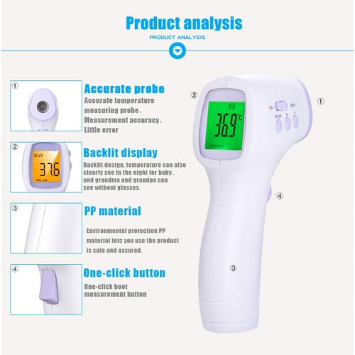  OMZBM Smart Non-Contact Forehead Gun Thermometer for Fever Baby Kids and Adults,Infrared Digital Scanner Thermometer with LED Display