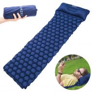 OMZER Ultralight Sleeping Pad, Compact for Backpacking Hiking Camping Hammocks with Attached Pillow,Inflatable Sleeping Air Mattress Pad Durable and Lightweight Fit Adults Kids