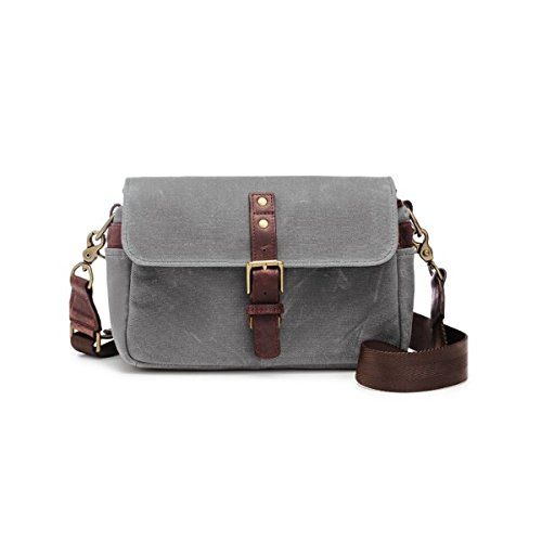  ONA - The Bowery - Camera Messenger Bag - Smoke Waxed Canvas (ONA5-014GR)