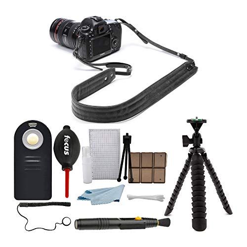  ONA Lima Leather Presidio Camera Strap (Black) with Focus Camera Accessory Bundle