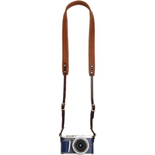  Ona The Oslo Padded Leather Camera Strap for Mirrorless and Film Cameras, Antique Cognac Brown